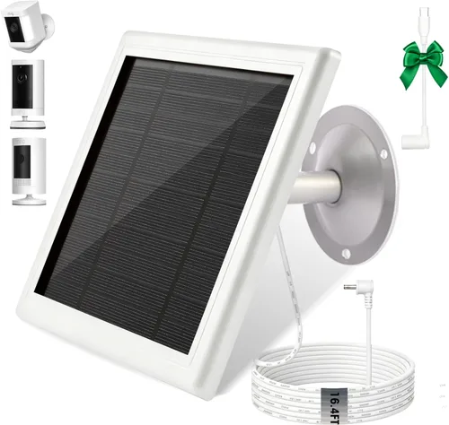 Miniatura 8 de Cargador de panel solar para cámara Ring, cargador solar 5V 3.5W compatible con batería de cámara Ring Stick Up Cam para vigilancia inalámbrica