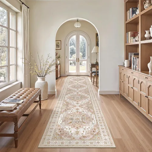 Miniatura 684 de Madane Tapete lavable de 2 x 10 pies para pasillo, cocina, recibidor, clásico, suave, antideslizante para interiores, casa de campo, baño, sala