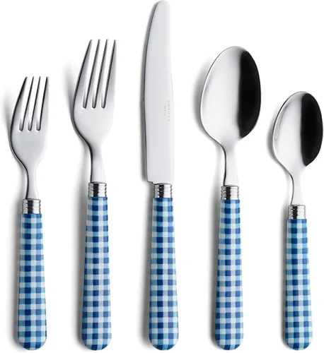 Miniatura 10 de ANNOVA Vajilla colorida de acero inoxidable, utensilios de cocina, incluye cuchillos, tenedores, cucharas, tenedores de ensalada y cucharas de Lila