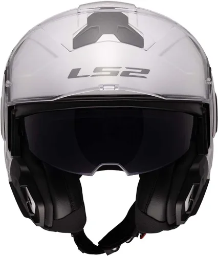 Miniatura 7 de LS2 Helmets Advant II - Casco modular de motocicleta con protector solar (blanco brillante, 2XL)