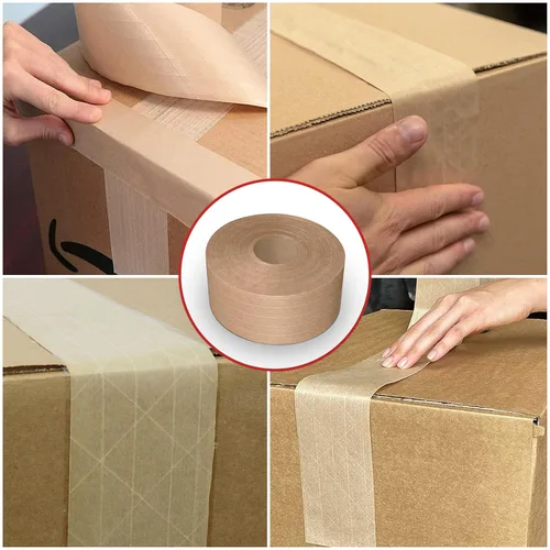 Miniatura 5 de GGR Supplies T.R.U. WAT-WAE - Cinta adhesiva de papel kraft reforzada activada por agua, cinta de embalaje a prueba de manipulaciones para envíos