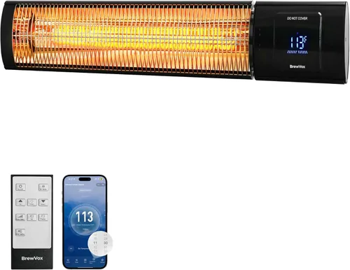 Calentador eléctrico infrarrojo de carbono para patio al aire libre con termostatos, control inteligente por aplicación con control remoto de