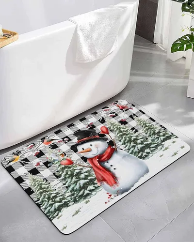Miniatura 9 de Alfombra de baño Green Forest para bañera, antideslizante, de secado rápido y absorbente, tierra de diatomeas, cocina, ducha, fregadero, lavable