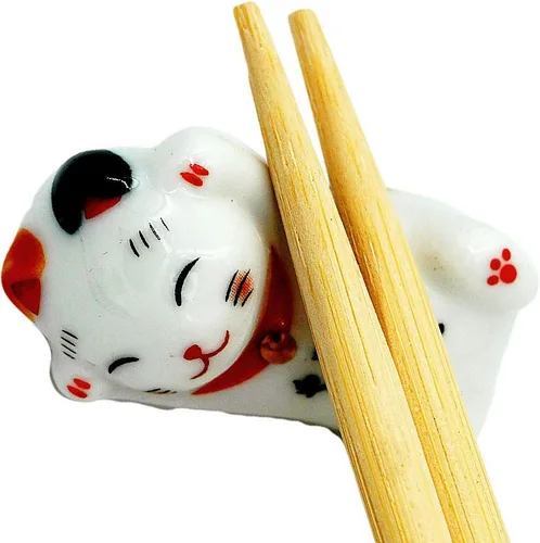 Miniatura 2 de Paquete de 6 palillos de cerámica con forma de panda, cuchara, tenedores, cuchillos, vajilla de descanso, soporte de panda, adorno festivo para mesa