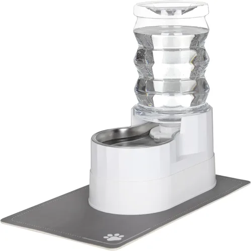 Miniatura 26 de RIZZARI - Dispensador de agua por gravedad grande: alimentador automático de agua para perros de acero inoxidable de 8L con cepillo especializado
