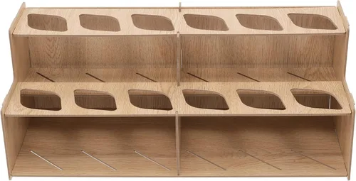 Mezzo Artist Paint and Brush Rack - Soporte de Escritorio Multicapa de Laminado Veteado de Madera Organizador de Almacenamiento y Exhibición