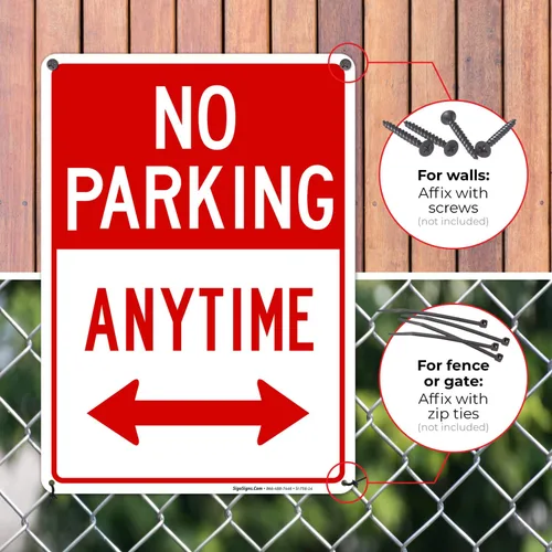 Miniatura 4 de SIGO SIGNS señal con la leyenda "No Parking Anytime", grande 10 x 14 pulgadas, de aluminio, para uso interior o exterior