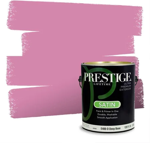 Miniatura 363 de Prestige Paints Pintura exterior e imprimación en uno, 1 galón, plano, coincidencia comparable de Valspar* Amber Rose*