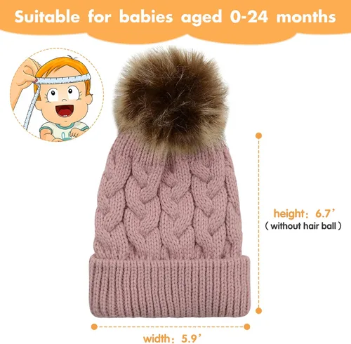 Miniatura 12 de Gorro de invierno para niñas pequeñas Zando, con pompones, gorras tejidas para bebés y niños