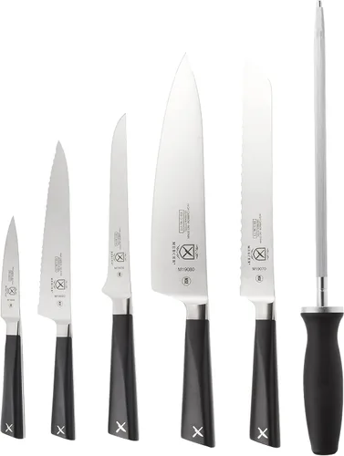 Miniatura 2 de Mercer Culinary Züm - Juego de cuchillos forjados en rollo, 7 piezas, color negro