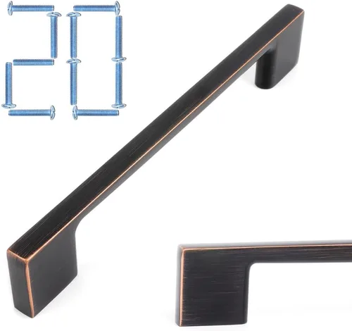Miniatura 62 de KOOFIZO Paquete de 10 pomos negros para gabinete, pomos negros mate para cajones, K03, tiradores cuadrados de un solo agujero para gabinetes