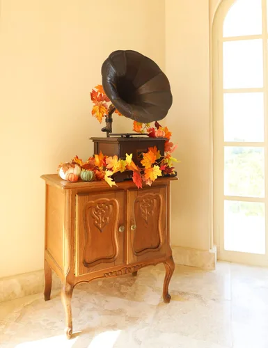Miniatura 7 de joyhalo Paquete de 5 guirnaldas de hojas de otoño para el hogar, guirnalda de hojas de arce, vid al aire libre, decoración de otoño para porche