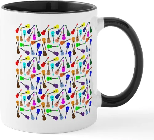Miniatura 30 de CafePress Peace Love - Taza de café de cerámica para ukelele (11 oz (11.0 fl oz)