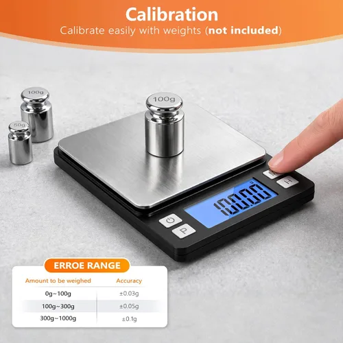Miniatura 6 de BOMATA Báscula de joyería de alta precisión de 0.00 oz, báscula digital de 35.27 oz con función de sujeción, tara y conteo, diseño pequeño