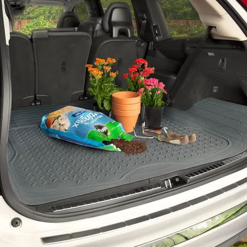 Miniatura 7 de Motor Trend FlexTough™ - Alfombrillas de goma gris para coche de alta resistencia Todo el clima y forro de carga Jumbo para SUV Set completo