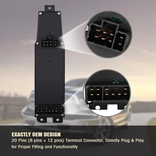 Miniatura 4 de Interruptor y bisel de la ventana eléctrica principal (lado del conductor y lado del pasajero) 56049805AB para Dodge Ram 1500 2500 3500 2001-2004