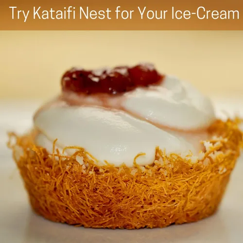 Miniatura 5 de Kral Kataifi - Masa de fillo rallada, masa de pastelería seca Kadayif, kataifi, postres turcos endulzados con jarabe popular, masa filo rallada