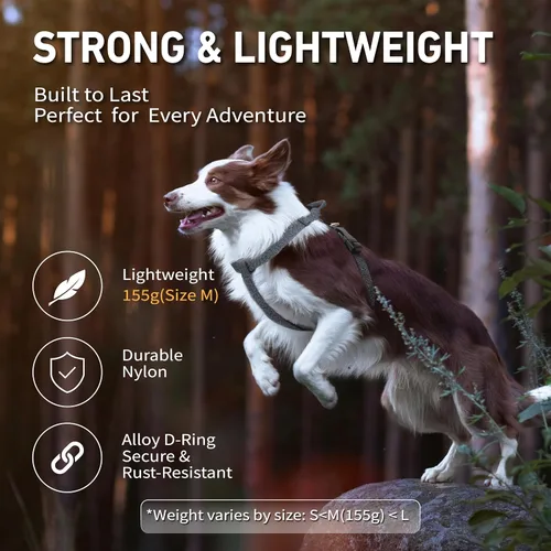 Miniatura 5 de Galaxy - Arnés reflectante para perro, ajuste ajustable de 4 puntos, hebillas antipellizcos, control de clip trasero y asa de emergencia, forro