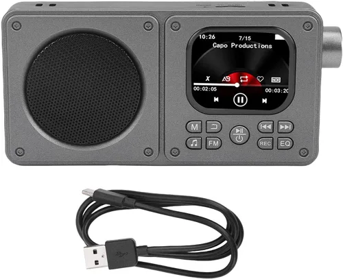 Miniatura 7 de Sanpyl Radio de video AM FM con altavoz Bluetooth 5.4, soporte de radio recargable reproductor MP3 MP4, con conector para auriculares de 0.138 in