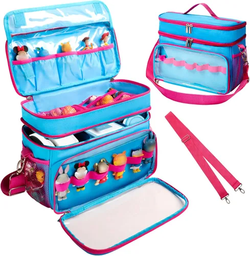 Tesuko Estuche de transporte compatible con el juego de iniciación Toniebox, bolsa de almacenamiento de doble capa para personajes de figuras de