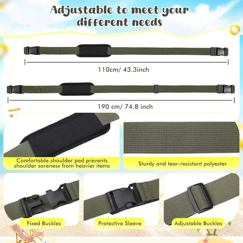 Miniatura 2 de Sanwuta Correa de transporte ajustable para silla de playa, correas para silla de camping, plegables, para playa, mochilero, bicicletas plegables