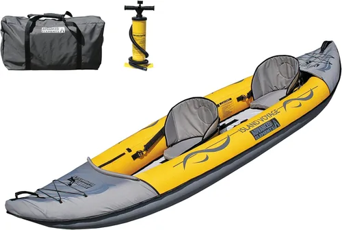 Advanced Elements - Kayak inflable Island Voyage 2 - Kayak convertible recreativo - para 1 o 2 personas - 11 pies - Amarillo