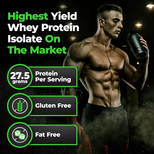 Miniatura 2 de Species Nutrition Isolyze - Proteína de suero en polvo, 100% aislado de suero de leche para construcción muscular, 0.71 oz de proteína por