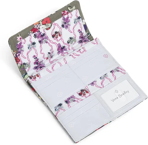 Miniatura 4 de Vera Bradley Cartera de mano triple de algodón para mujer con protección RFID, Hope Blooms - Algodón reciclado