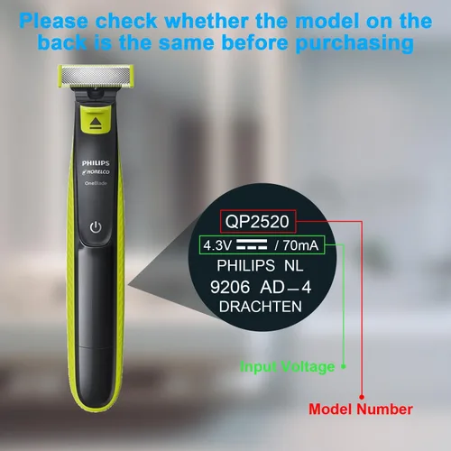 Miniatura 3 de LIANSUM Cargador de 4.3V compatible con Philips Norelco One Blade Trimmer QP2520 OneBlade QP2522 QP2515 MG3740 MG3720 QG3330 Adaptador de corriente