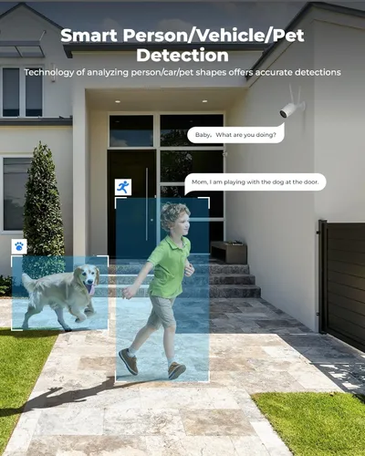 Miniatura 5 de REOLINK Cámara de seguridad para el hogar 4K, cámara exterior WiFi de 2.4/5 GHz, alimentación enchufable (DC 12V/1A), detección de seres