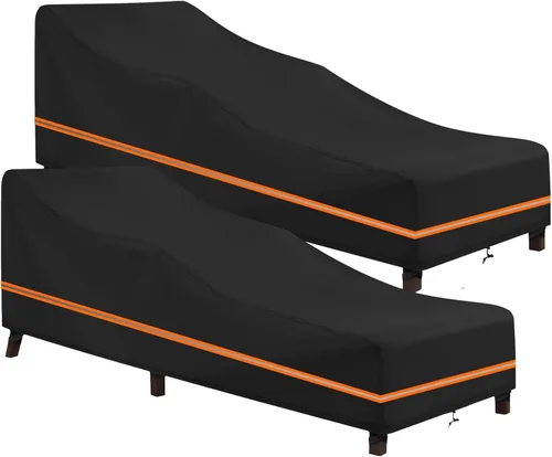 Waterproof Garden Sunbed Cover,Heavy Duty 600D Oxford Fabric Windproof Outdoor Sun Lounger Covers Anti-UV Patio Sunbed Lounger