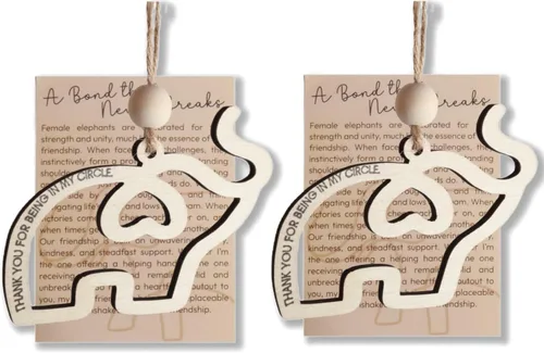 Miniatura 9 de Adorno de elefante de la amistad con tarjeta de regalo, regalos de cumpleaños para mejores amigas para mujeres, adorno colgante decorativo