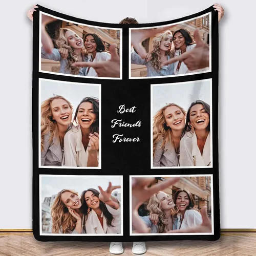 Miniatura 6 de Mantas de fotos, 5 fotos, mantas y mantas personalizadas, manta de fotos personalizada, regalos para familiares, amigos, hombres, mujeres y niños