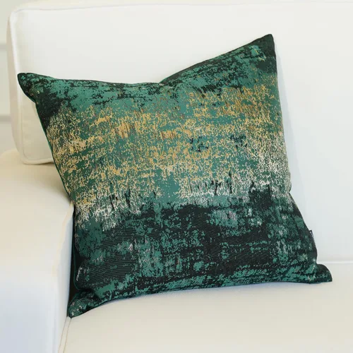 Miniatura 15 de THE-TINOART Fundas de almohada de estilo rústico moderno de 18x18, fundas de almohada decorativas tejidas en jacquard beige y dorado para sofá