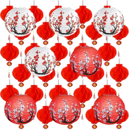 Miniatura 8 de 60 linternas chinas rojas para decoración de Año Nuevo, festival de primavera, boda, restaurante