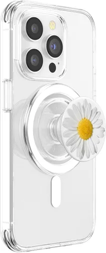 Miniatura 4 de Linda margarita blanca amarilla tan bonita sobre fondo blanco PopSockets PopGrip: agarre intercambiable para teléfonos y tabletas PopSockets MagSafe