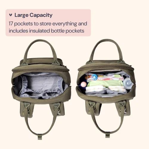 Miniatura 3 de BabbleRoo - Mochila para pañales - Bolso de viaje con artículos esenciales para bebés - Mochila multifunción resistente al agua, bolso de viaje