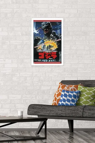 Miniatura 2 de Trends International Godzilla - Póster de pared de una hoja, 22.4 pulgadas de largo x 14.7 pulgadas de ancho, versión enmarcada en blanco