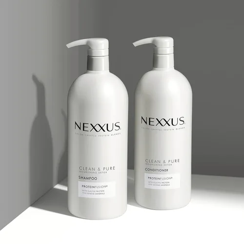 Miniatura 6 de Nexxus Clean and Pure - Champú y acondicionador clarificante, paquete de 2 con ProteinFusion, para cabello nutrido sin parabenos, 33.8 oz