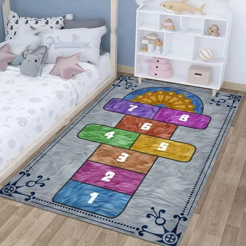 Miniatura 3 de Hopscotch - Alfombra infantil para sala de juegos, divertida alfombra educativa y alfombras de área, alfombra antideslizante de aprendizaje