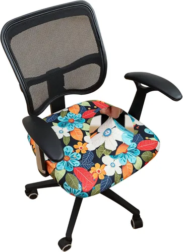 Miniatura 20 de Forcheer - Fundas elásticas para silla de oficina de Jacquard, resistentes al agua, 2 piezas para sillas de escritorio o de la computadora