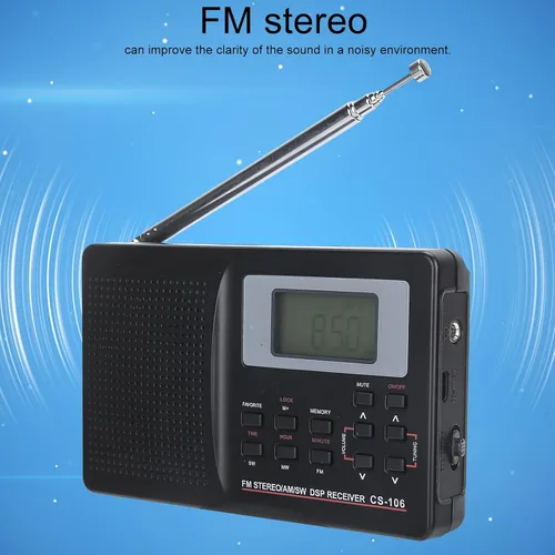 Miniatura 3 de Radio portátil AM FM SW, mini FM AM SW MW receptor Vintage Pocket Radio, CS 106 Radio de banda completa con auriculares para regalos Familia