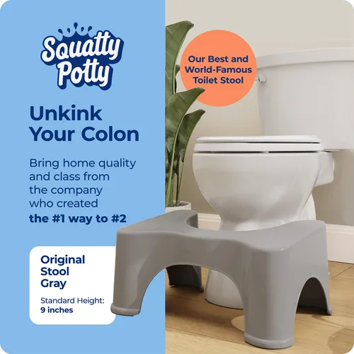 Miniatura 2 de Squatty Potty The Original - Taburete de inodoro para baño, color gris, 9 pulgadas