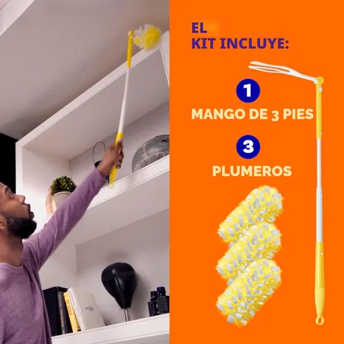 Miniatura 10 de Swiffer Plumero de Alta Resistencia Kit de inicio con mango extensible de 3 pies y 3 recambios