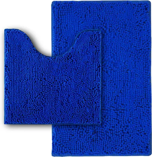 Miniatura 50 de Juego de alfombras de baño de 2 piezas, súper absorbente suave, gruesa, lavable en lavadora, alfombra de baño de chenilla antideslizante, alfombra