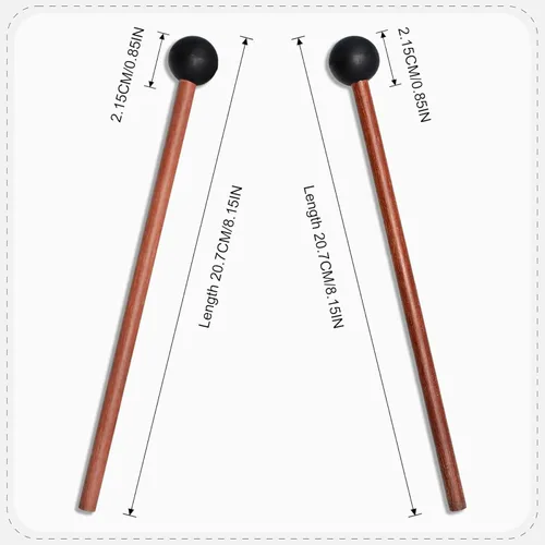 Miniatura 2 de Lidguni Mazo de tambor de lengua, palitos de campana de palitos Glockenspiel, mazo de xilófono de goma de percusión con mango de madera, 8.3