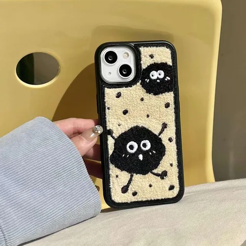 Miniatura 9 de Funda de briquetas linda y esponjosa para iPhone 14, 6.1 pulgadas (negro)