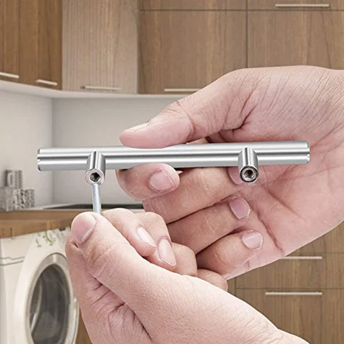 Miniatura 6 de Aimyoo - Manijas de gabinete - Paquete de 30 manijas de barra de acero inoxidable T, manijas para armario para herrajes de los muebles de cocina