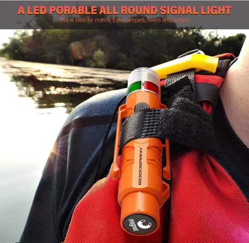 Miniatura 7 de GOODSMANN Luz LED de señal redonda para barco con ventosa y base magnética para kayak de barco