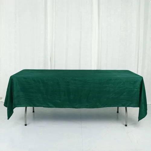 Miniatura 28 de Tableclothsfactory Mantel rectangular de tafetán arrugado de acordeón azul polvoriento, de 60 x 102 pulgadas, perfecto para ceremonias de boda